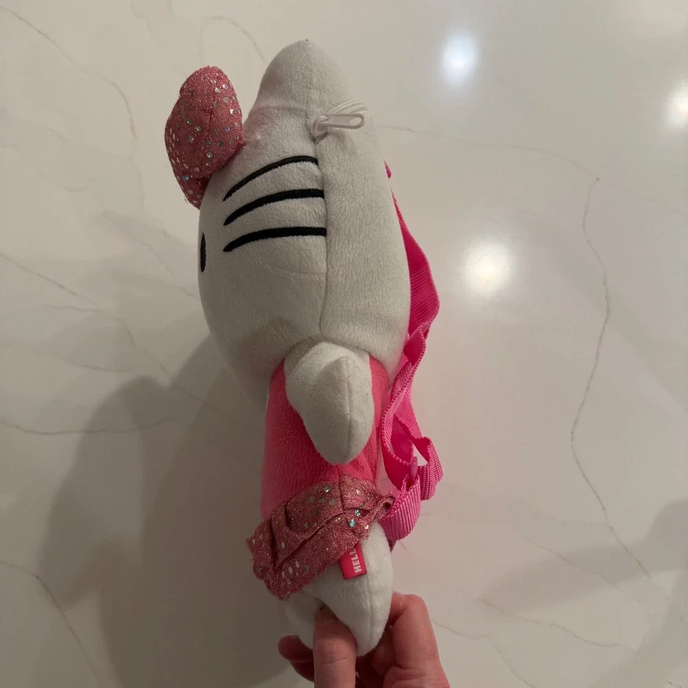 Sanrio Hello Kitty Plush Backpack Pink Ballerina Tutu‎ Glitter Bow Adjustable